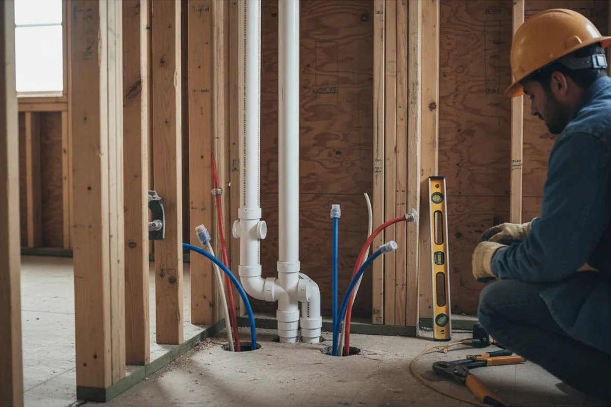 Drain and supply rough-in during Toilet Repair and Installation in Sugar Valley